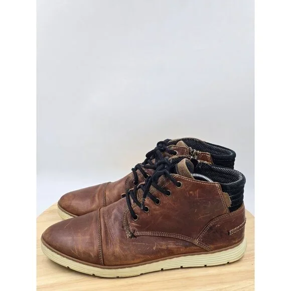 BULL BOXER Adyn Boot Mens Leather Side Zip Lace Up Sneaker Shoes Portugal sz 10 - Picture 2 of 9